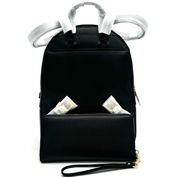 Michael Kors Medium Jaycee Backpack & Large Continental Wallet Black/Gold - Picture 5 of 14